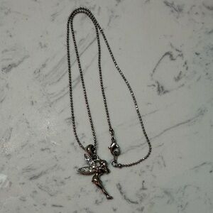 Silver Tinkerbell Fairy Pendant Necklace